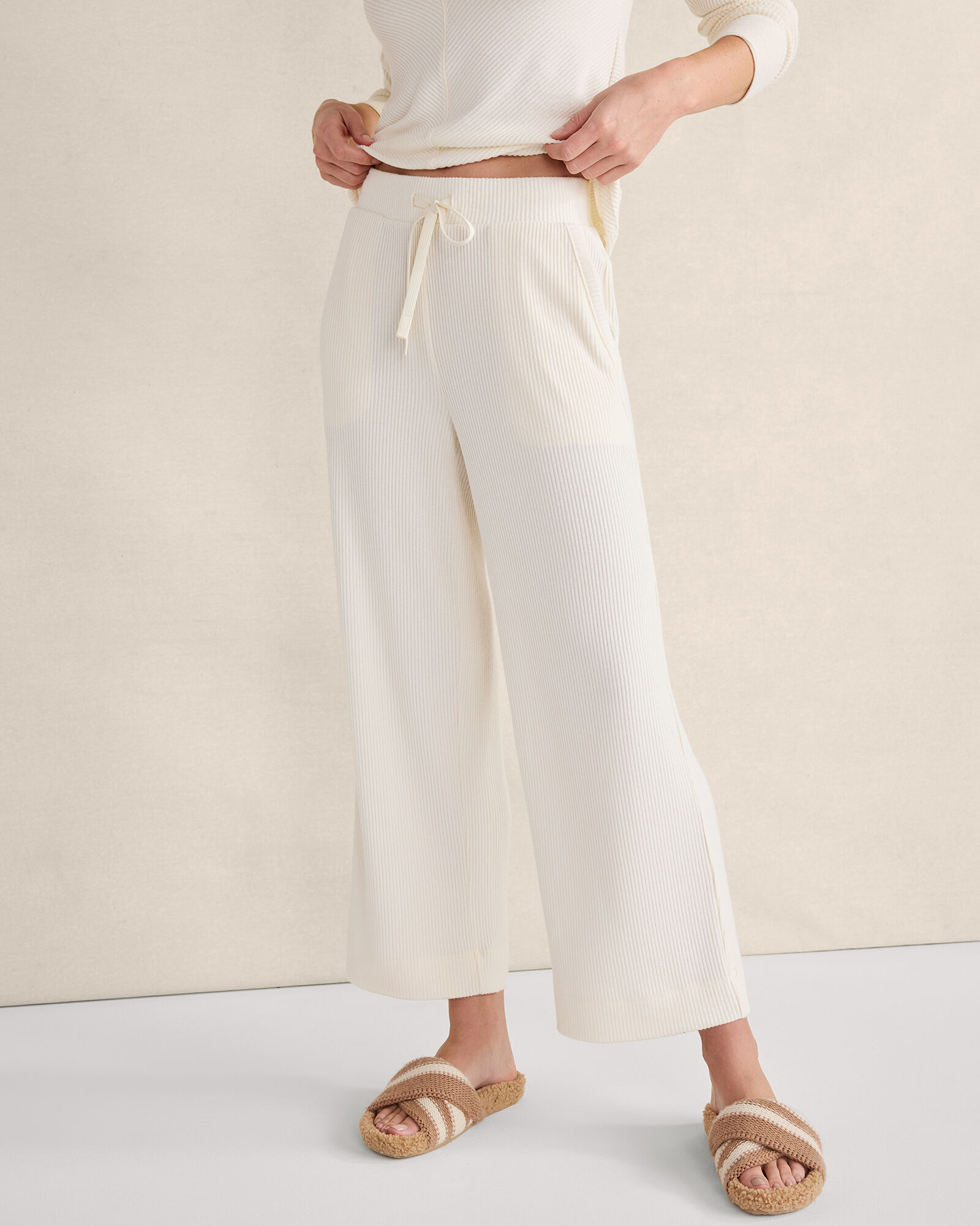 Sweater Knit Wide Leg Pants