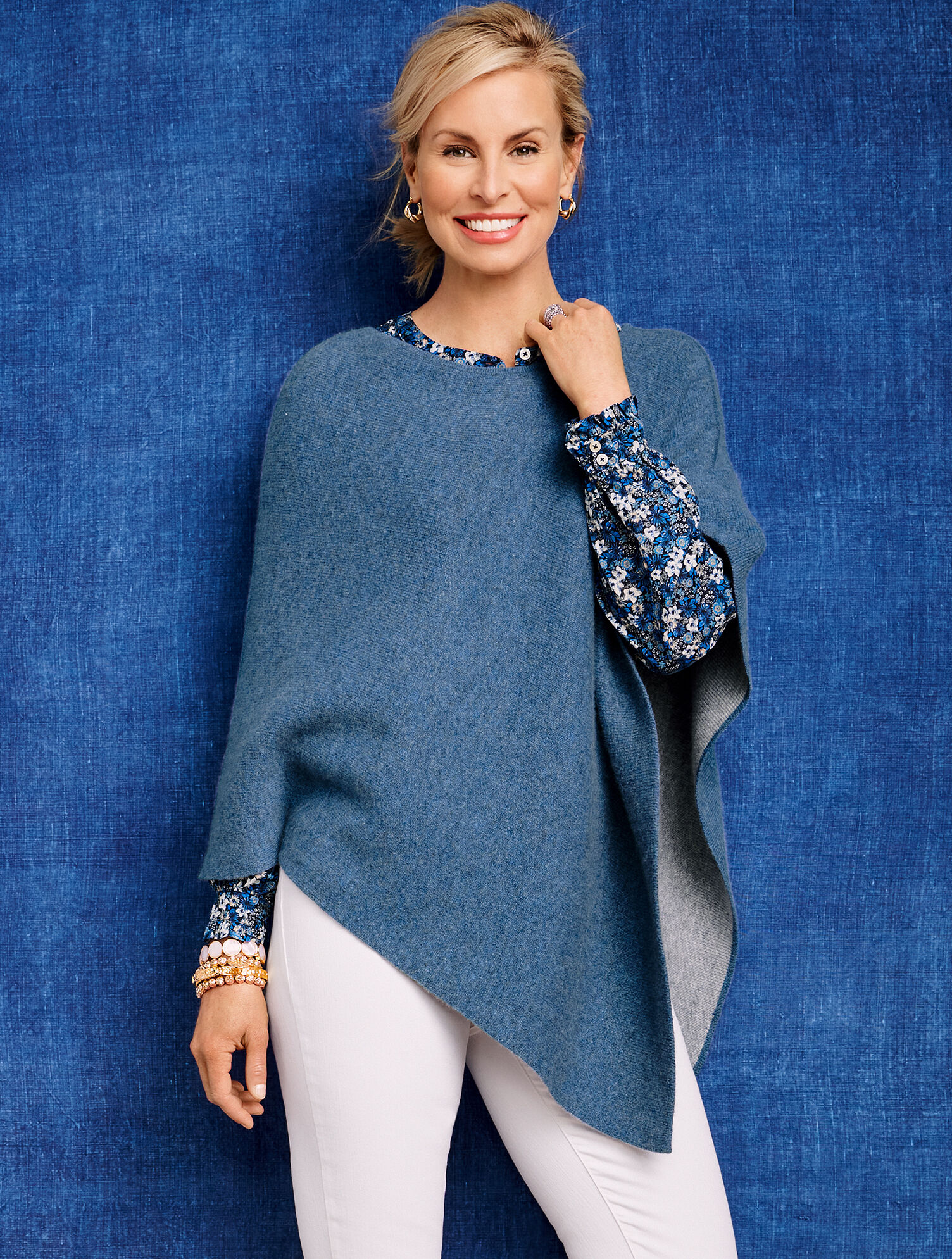 Reversible Asymmetrical Cashmere Poncho