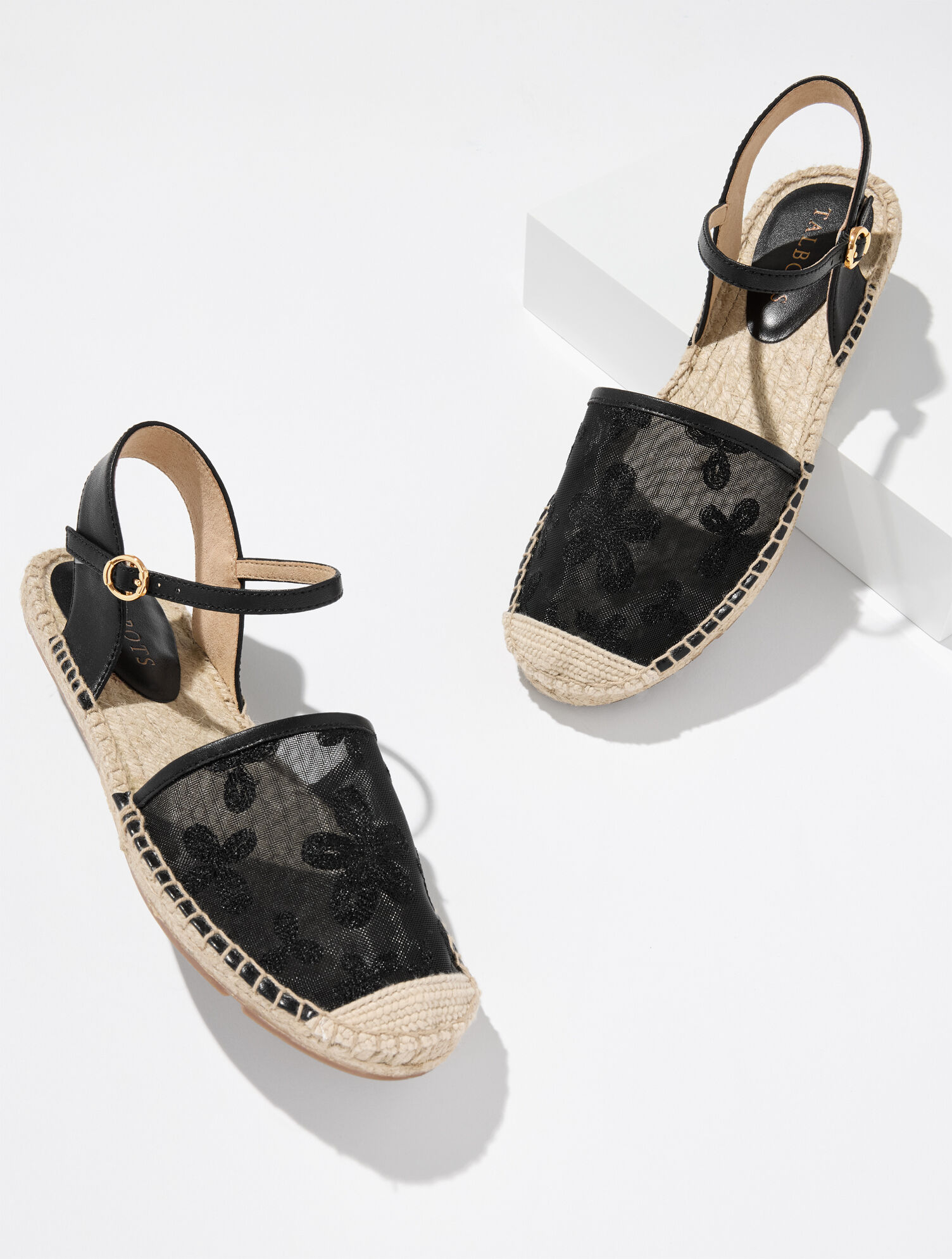 Izzy d&rsquo;Orsay Espadrille Flats - Embroidered Mesh