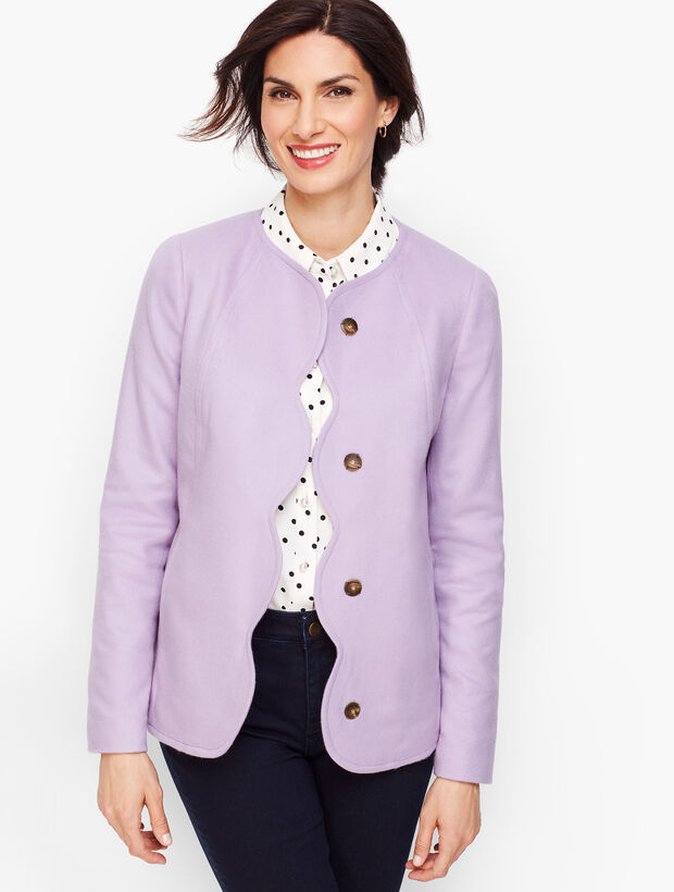 Brushed Italian Wool Scallop Edge Jacket