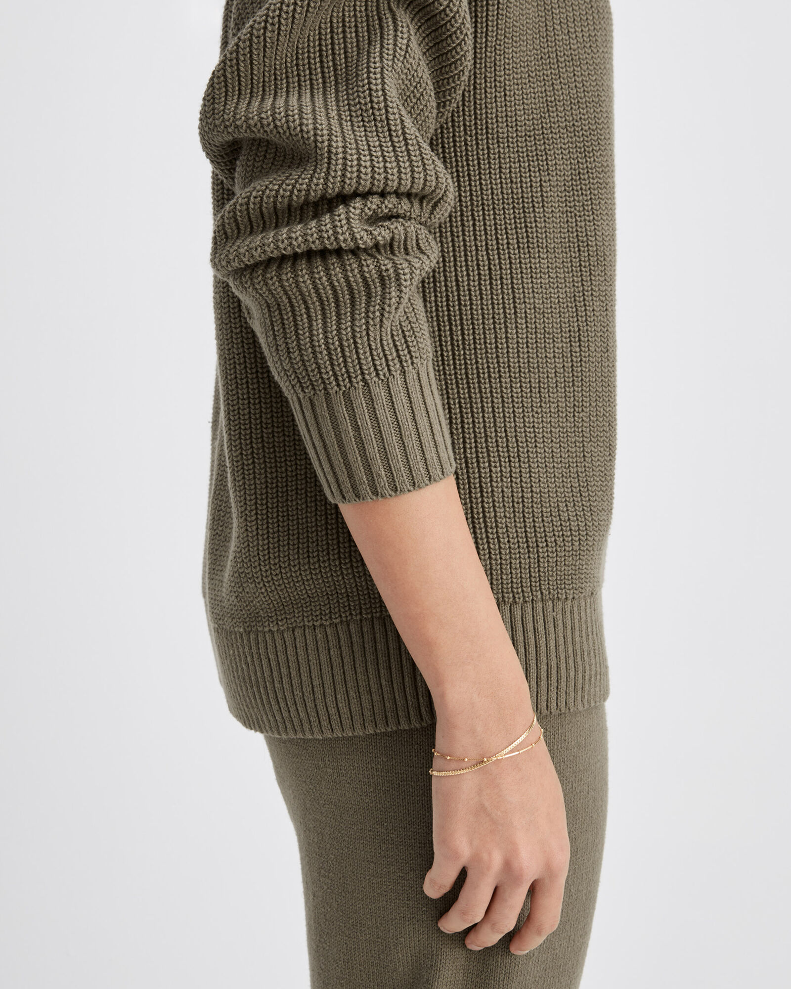 Organic Mock Neck Cable Sweater - Baby main image 1