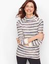 Brushed Stripe Terry Pullover