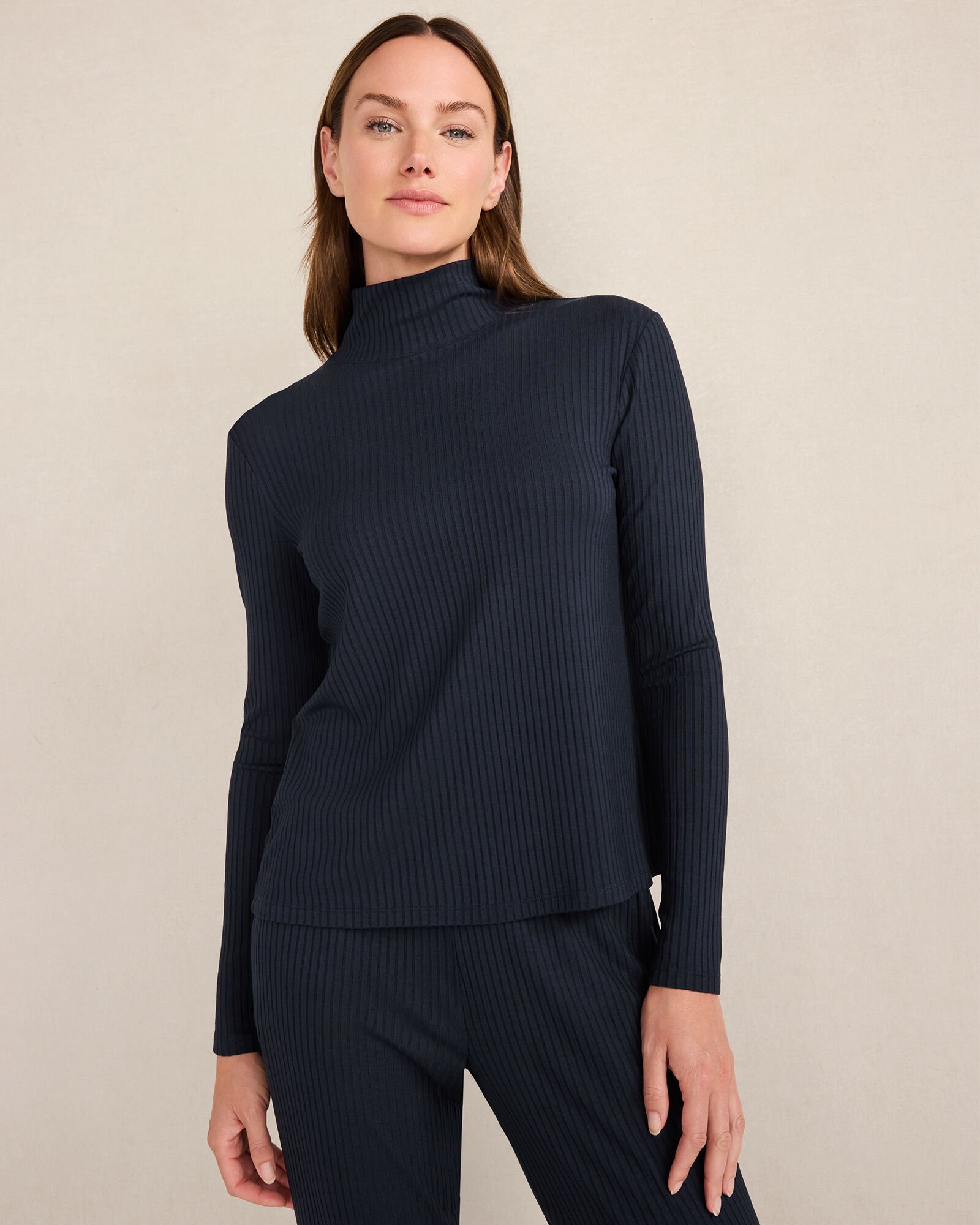 Drapey Rib Knit Turtleneck
