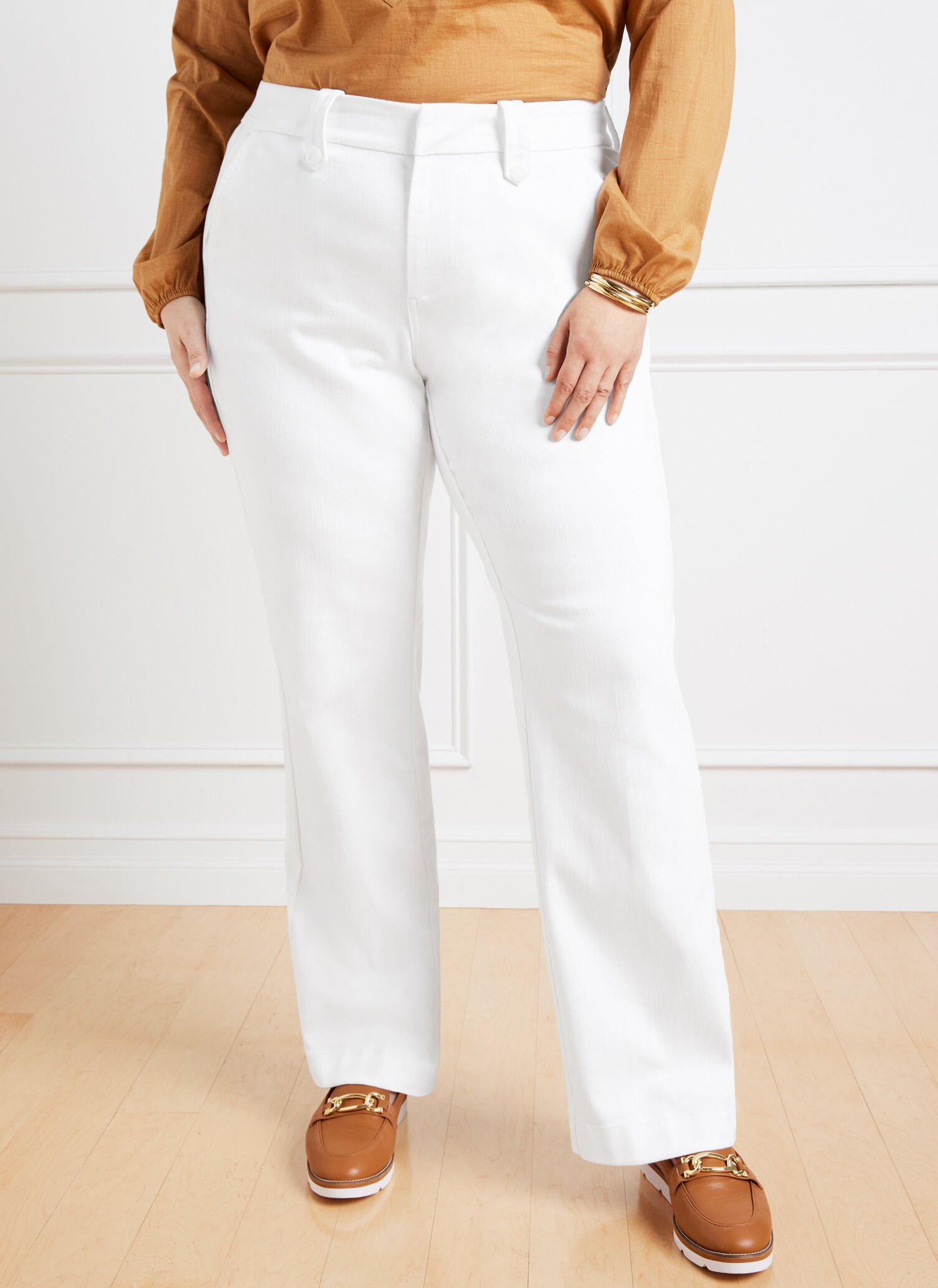Wide Leg Jeans White Talbots