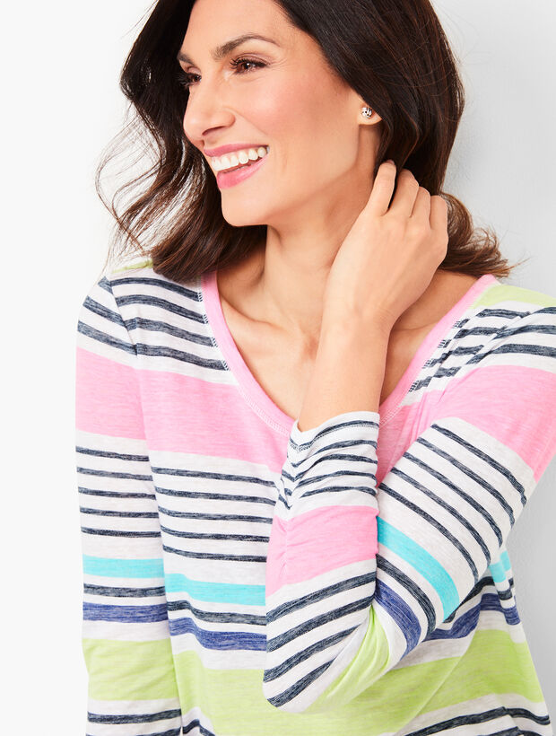 Stripe Featherweight Cinched Tee