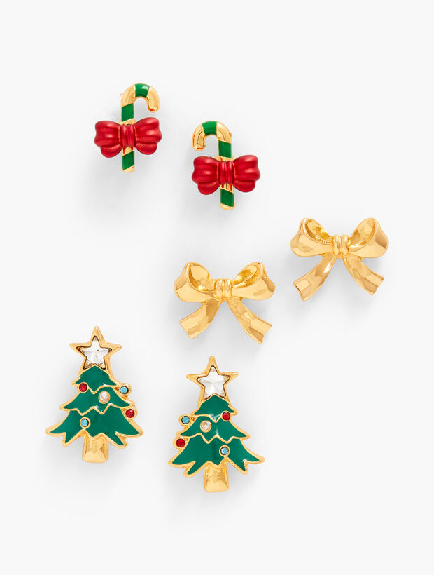 Holiday Whimsy Charm Stud Earring Set