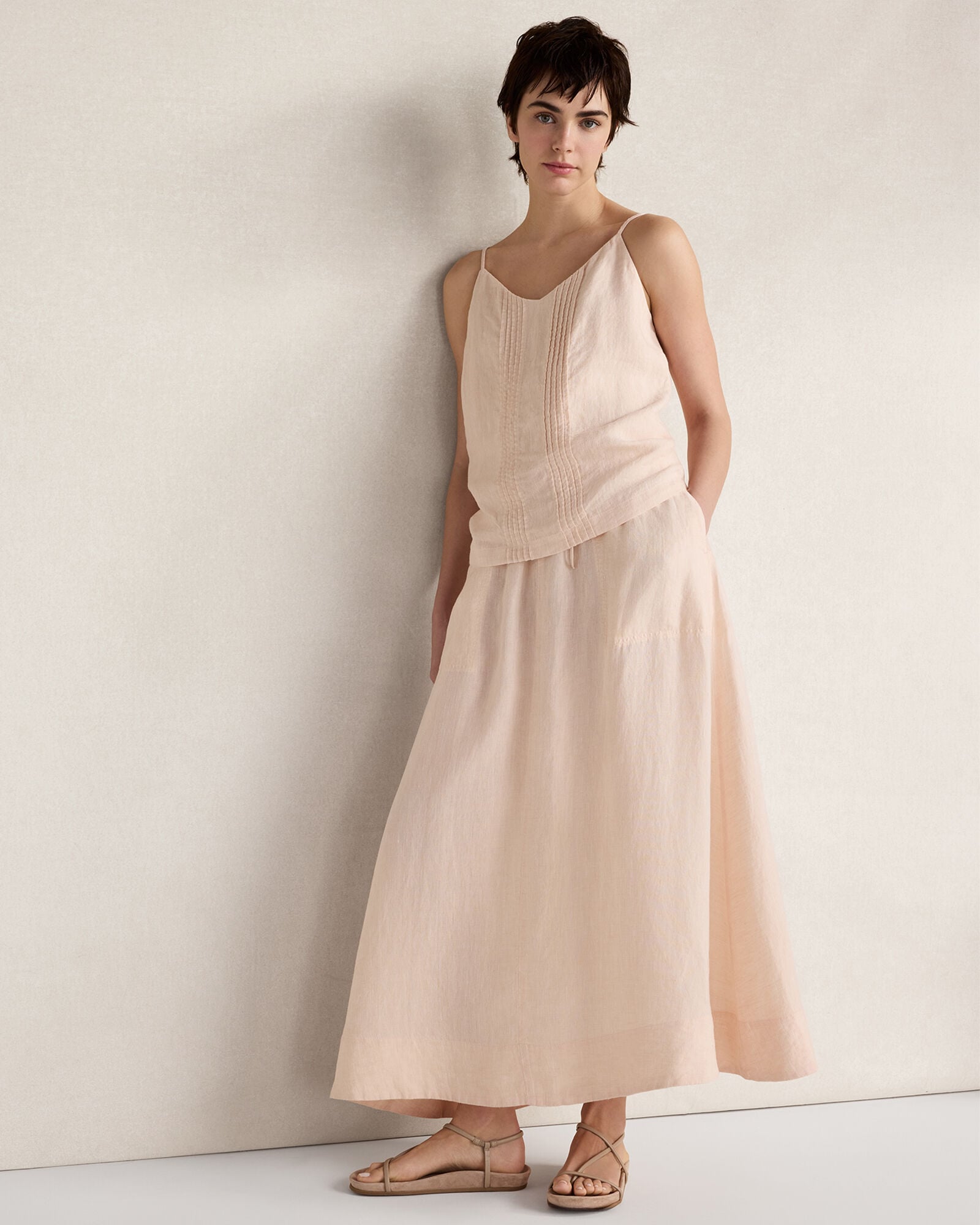 Linen Pintuck Cami