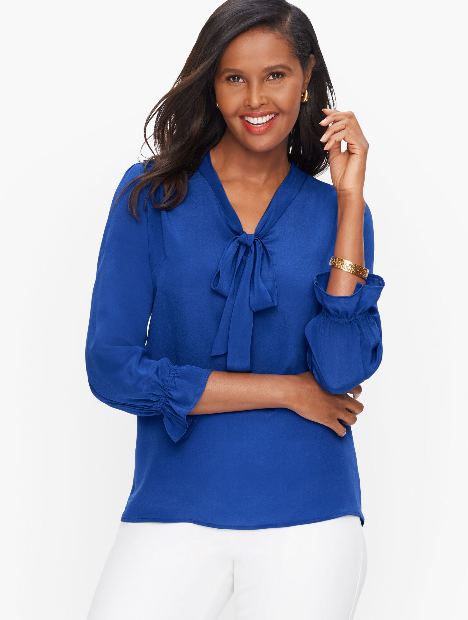 Pure Silk Feminine Top - Solid | Talbots