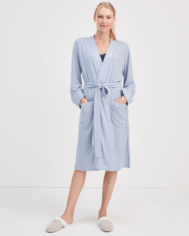 Marled Knit Patch Pocket Robe
