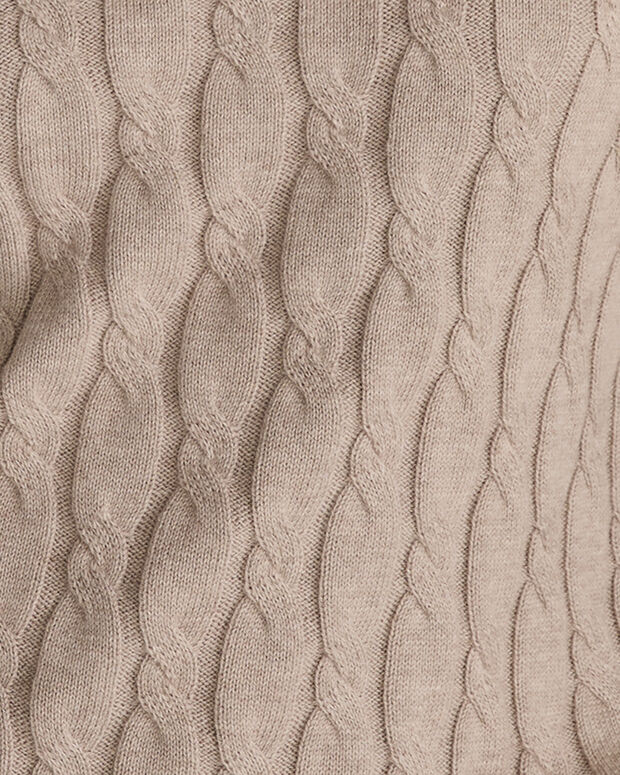 Cashmere Mix Wide Neck Cable Sweater (3D-Knit) main image 0
