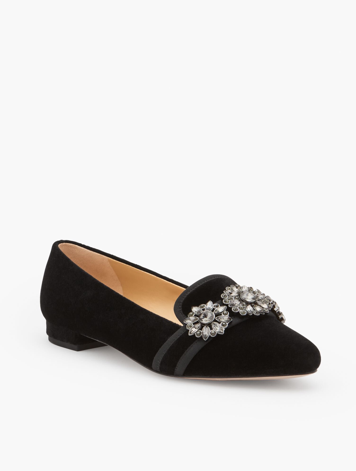 Edison Jewel Detail Velvet Flats
