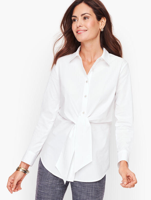 Tie Waist Button Front Shirt