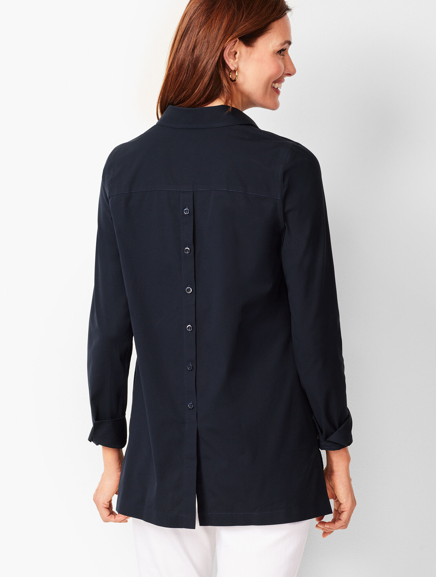 Perfect Button-Back Tunic - Solid | Talbots