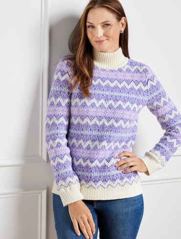 Mockneck Sweater - Zigzag Jacquard