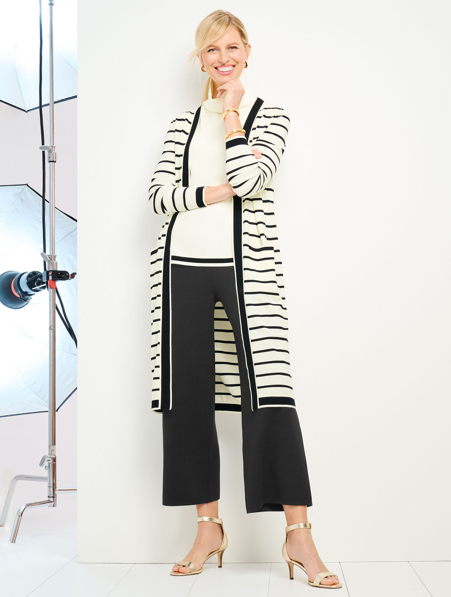 Long Cardigan - Thin Stripe