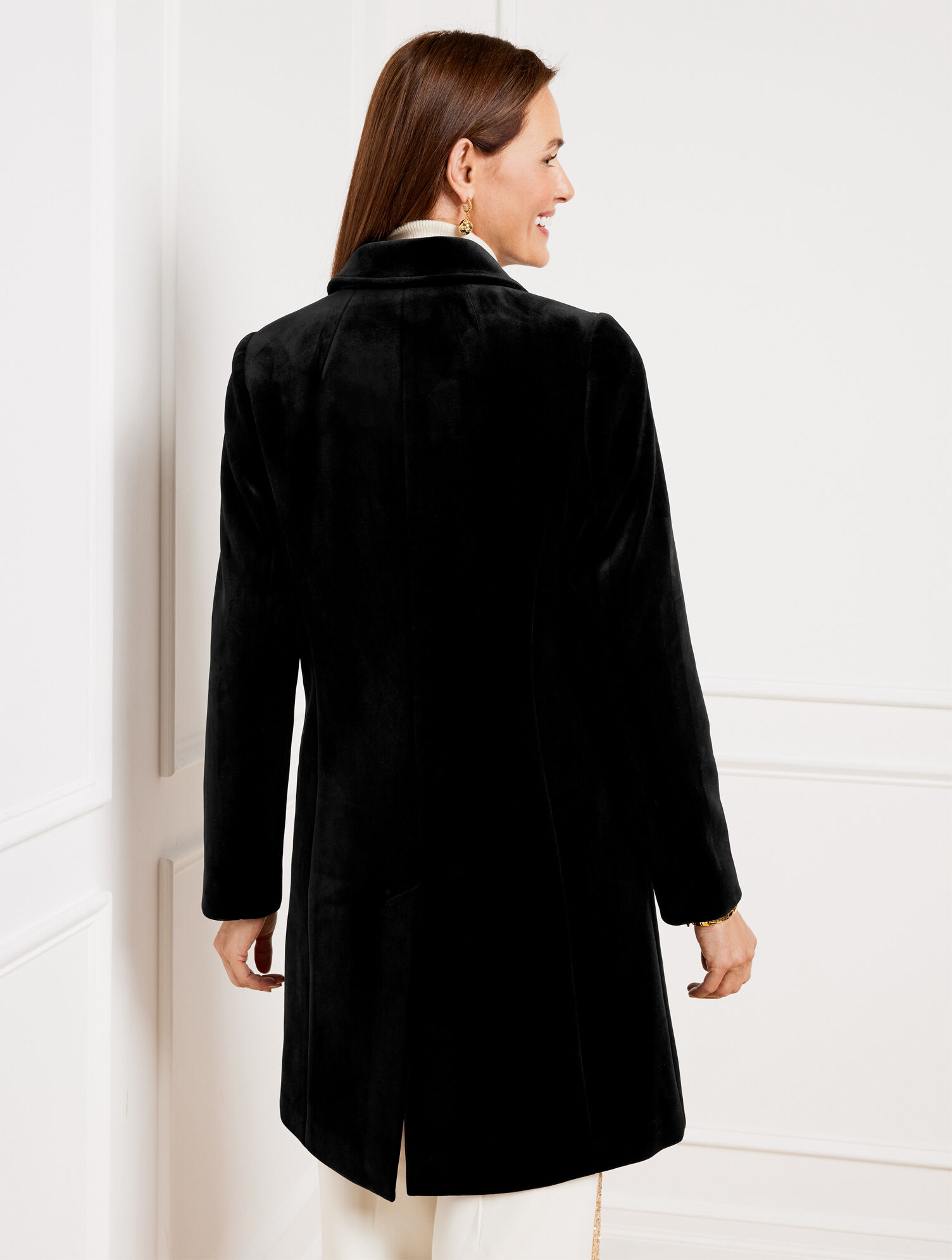Luxe Bonded Velvet Coat | Talbots