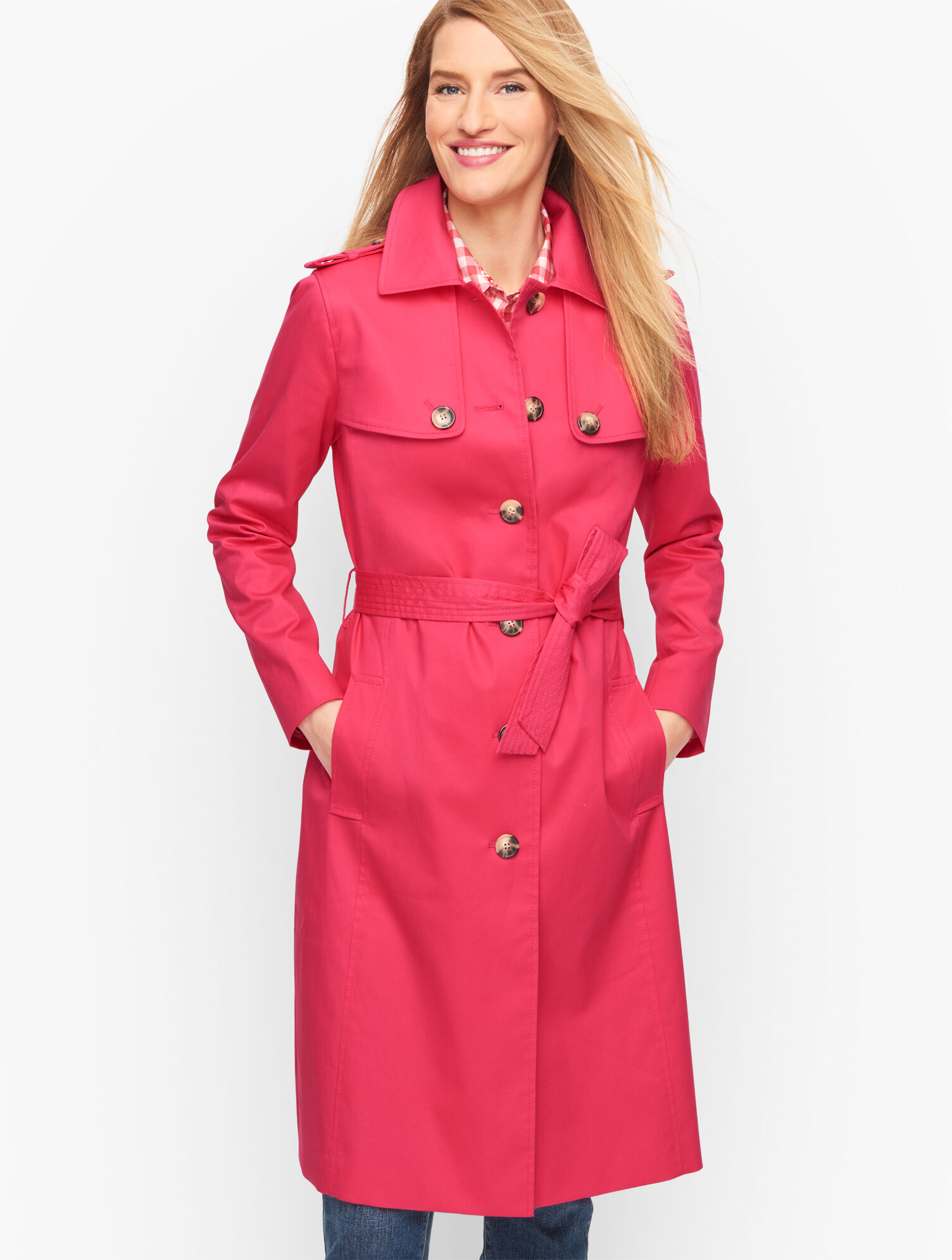 Belted Trench Coat - Pink