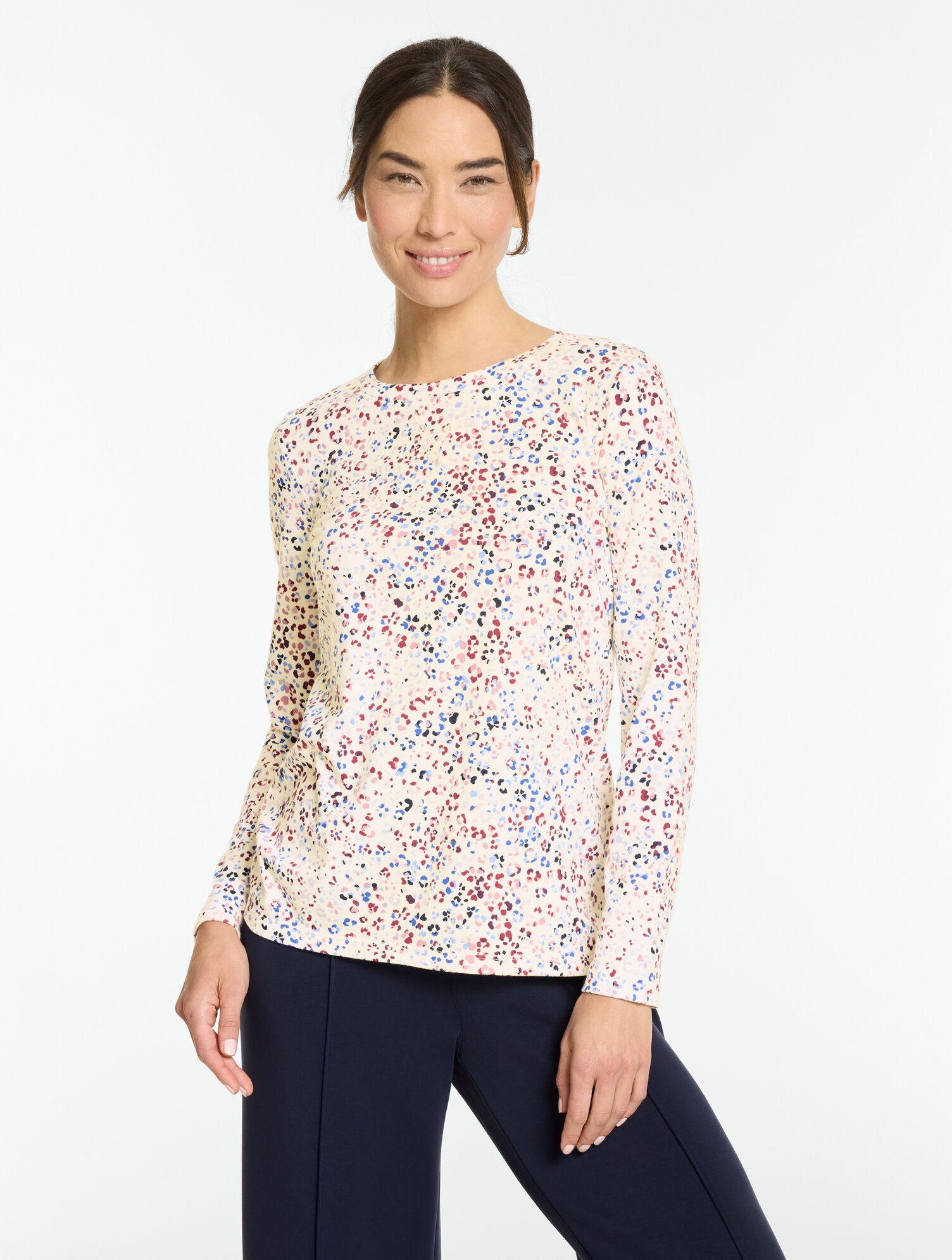 Supersoft Jersey Long Sleeve Crewneck Tee - Leopard Kaleidoscope
