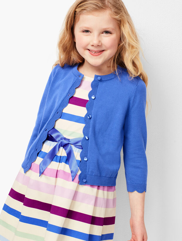 Girls Scallop Charming Cardigan