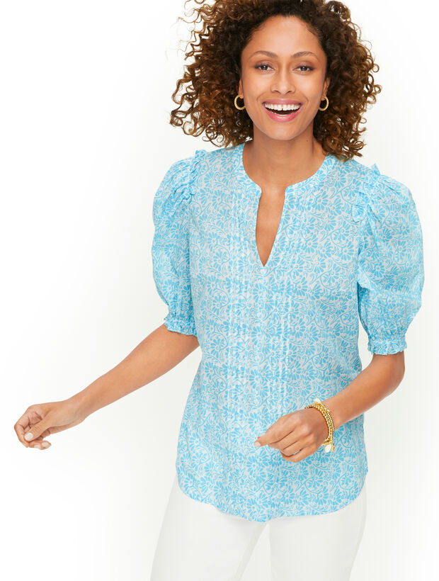 Puff Sleeve Top - Folk Floral