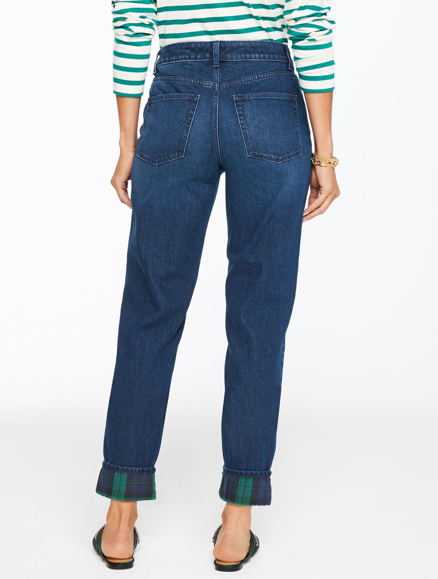 Everyday Relaxed Jeans - Tartan Cuff
