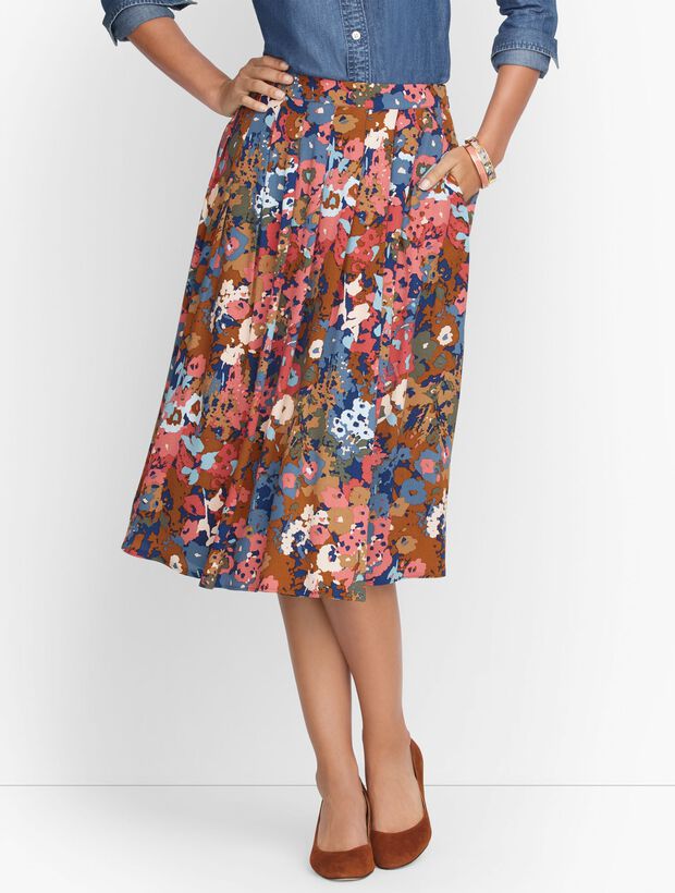Pleated Wrap Skirt