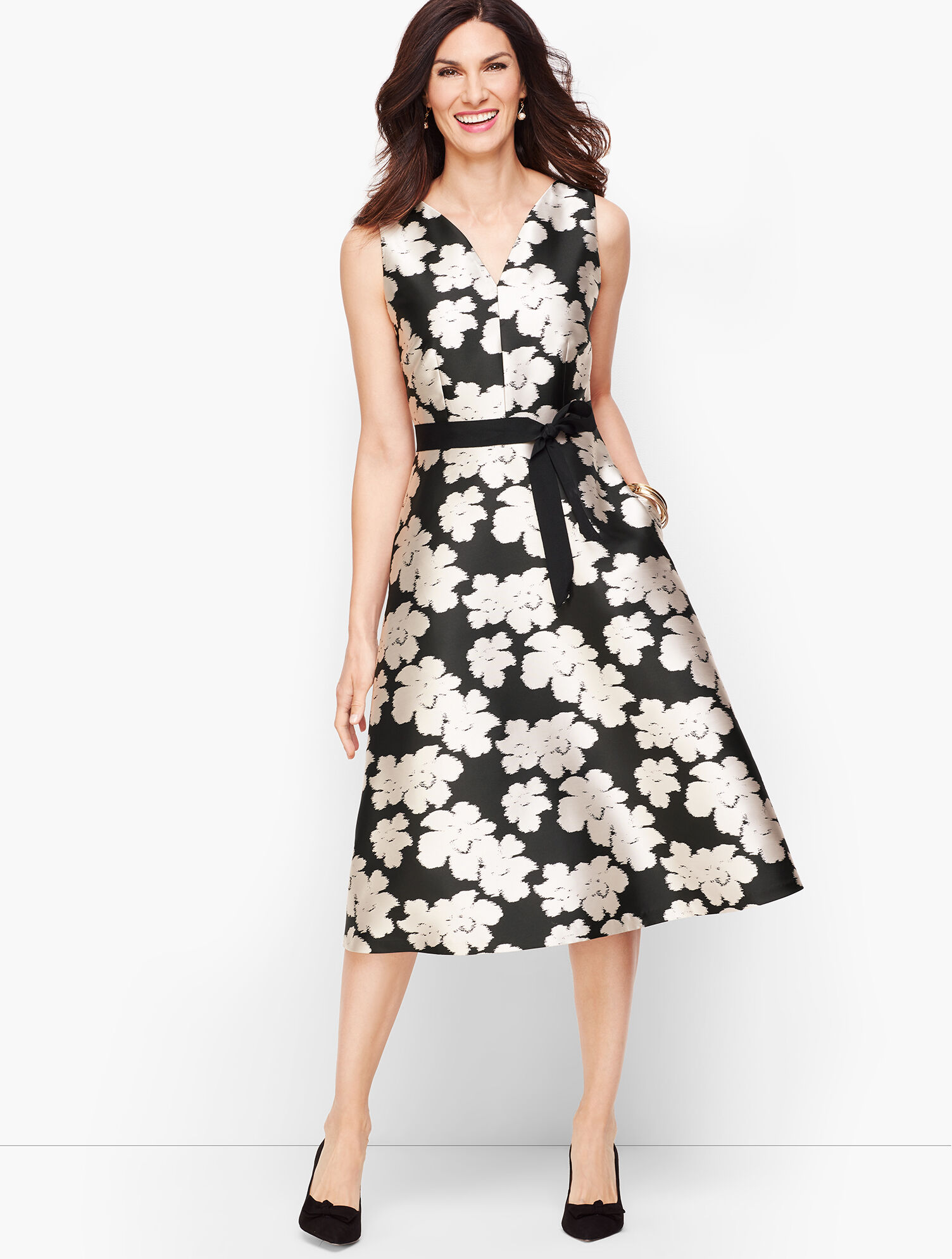 Ikat Jacquard Fit & Flare Dress | Talbots