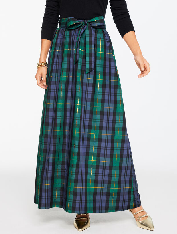 Taffeta Fit &amp; Flare Skirt - Sloane Tartan