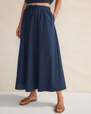 Organic Cotton Poplin Maxi Skirt