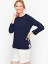 Lace Up Double Knit Pullover