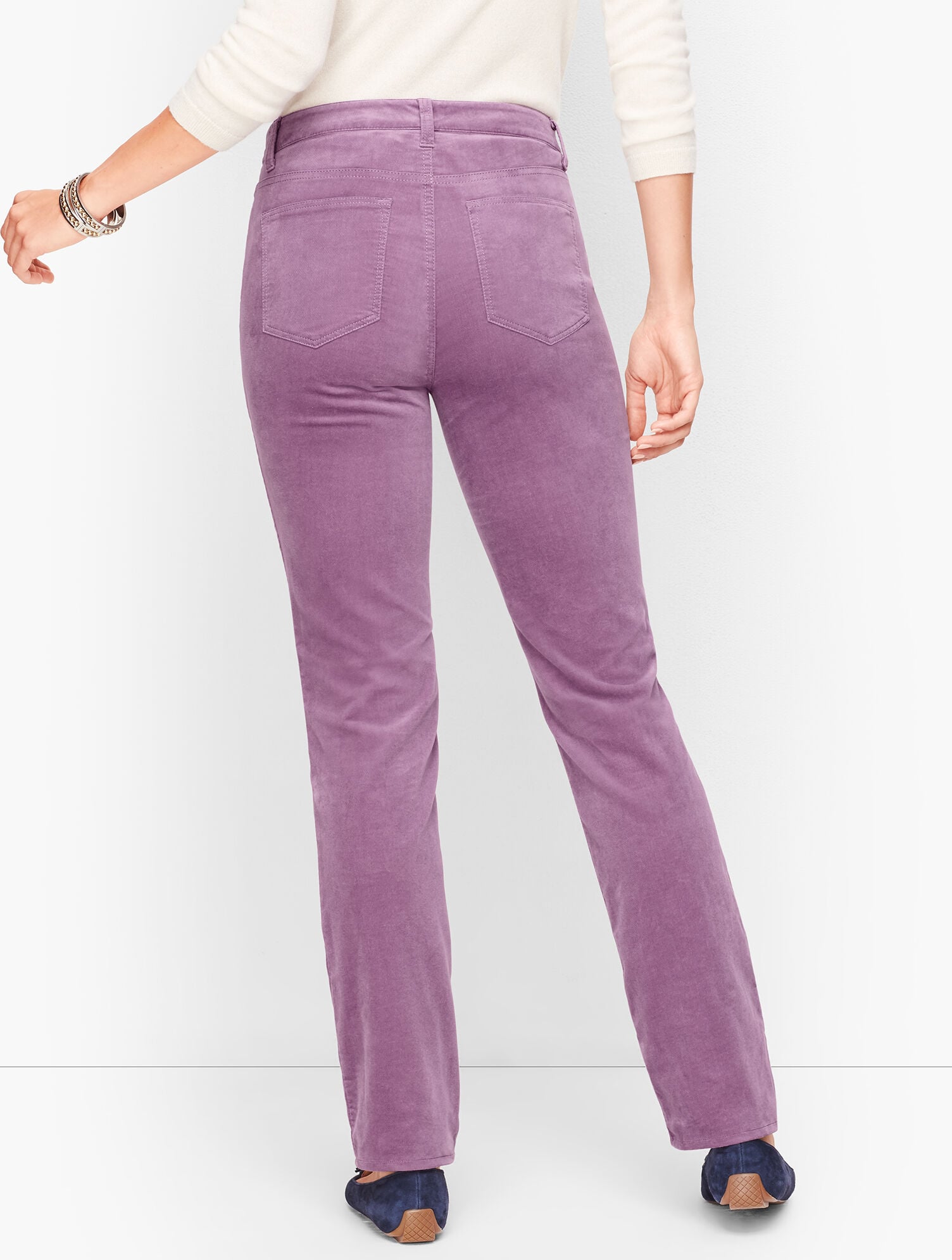 Velveteen Straight Leg Pants - Curvy Fit