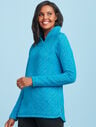 Snowflake Quilted Wrap Neck Pullover