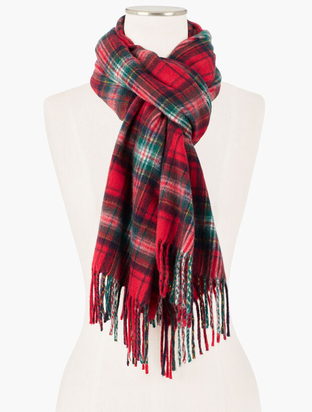 Cashmere Wreath Plaid Wrap Scarf