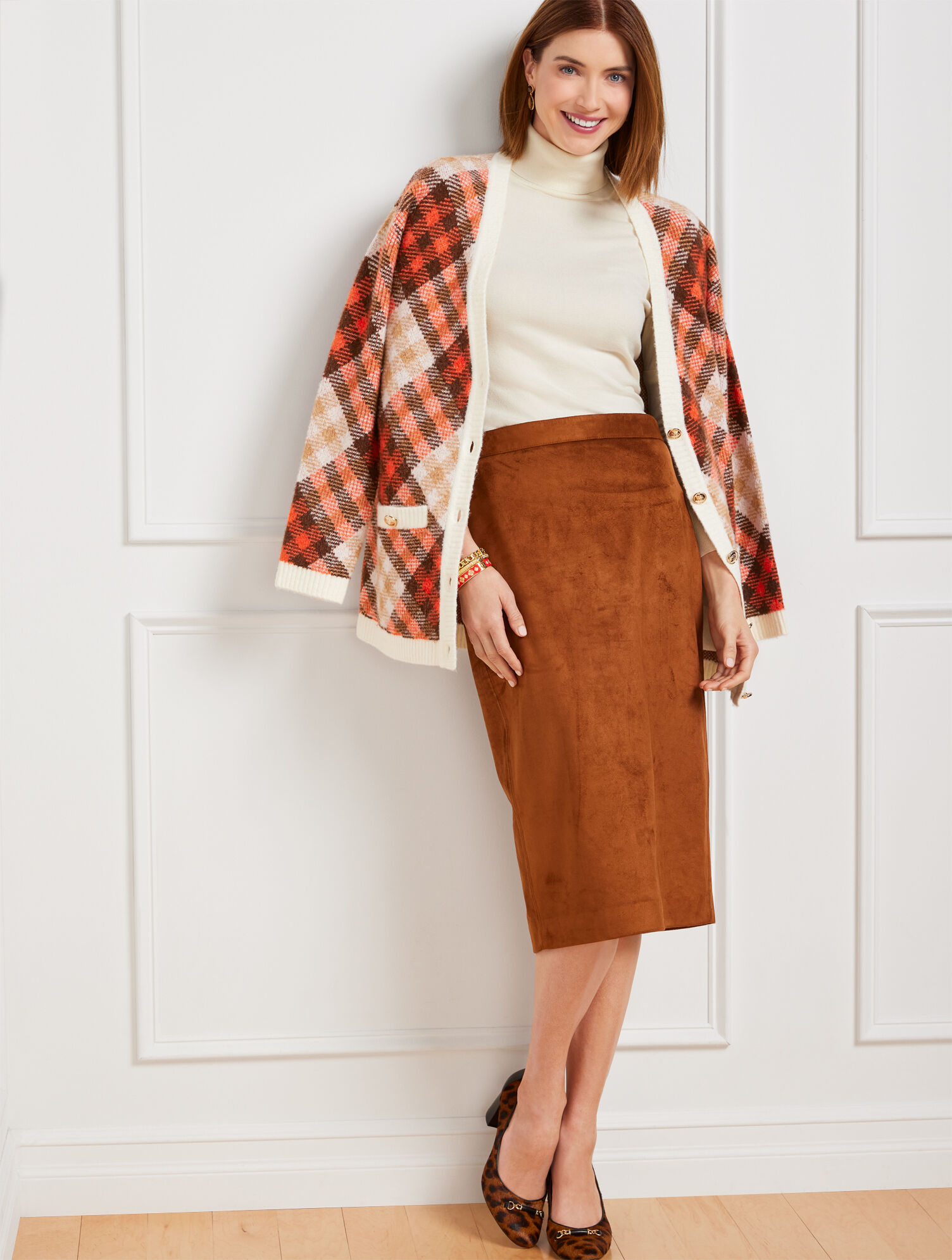 Faux Suede Pencil Skirt