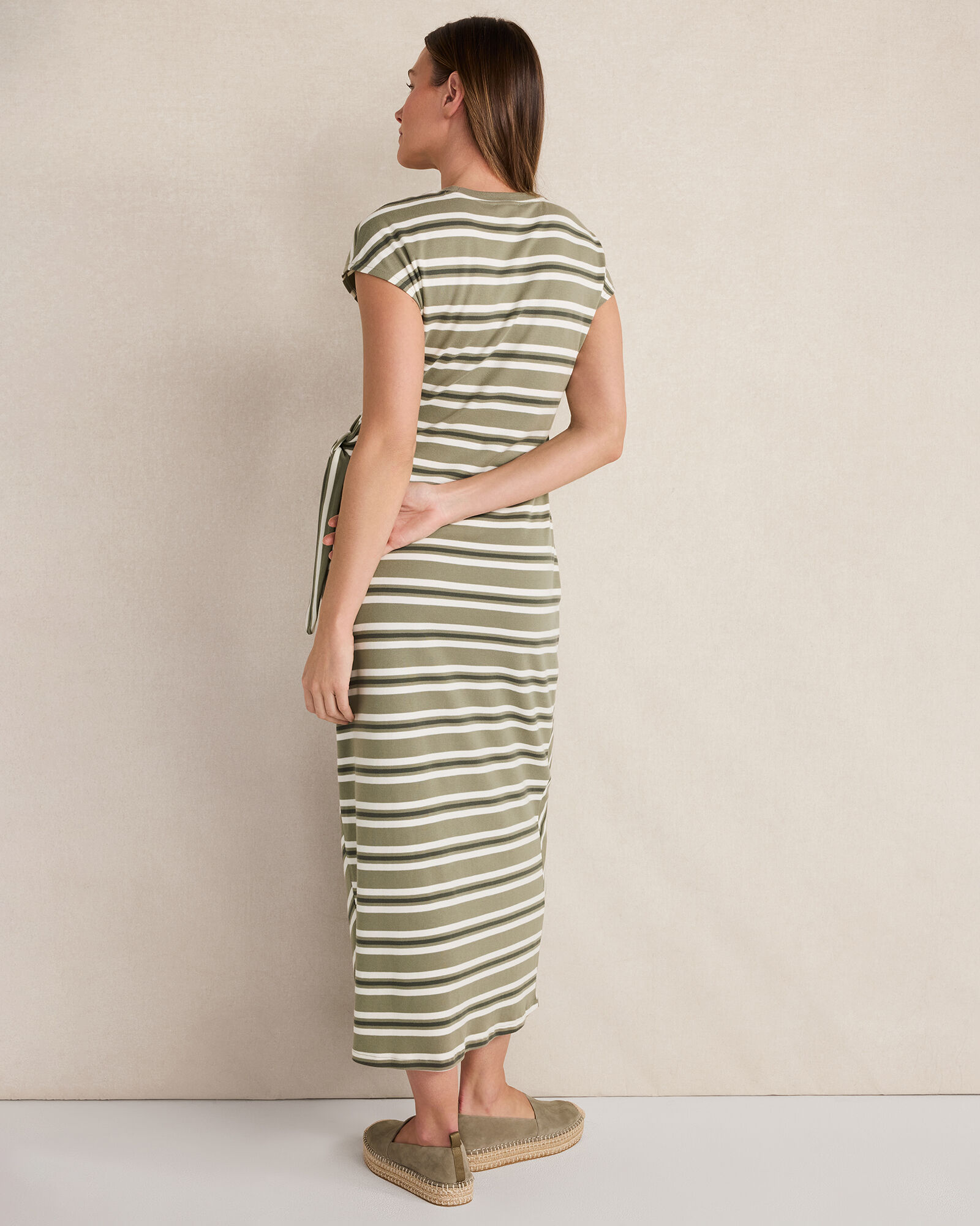 knee length dresses for ladies Saunders Marine Stripe Cotton Midi Dress main image 0