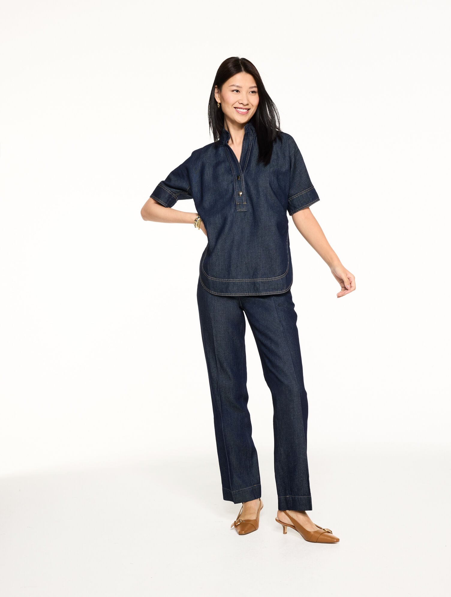 Dolman Sleeve Denim Tunic
