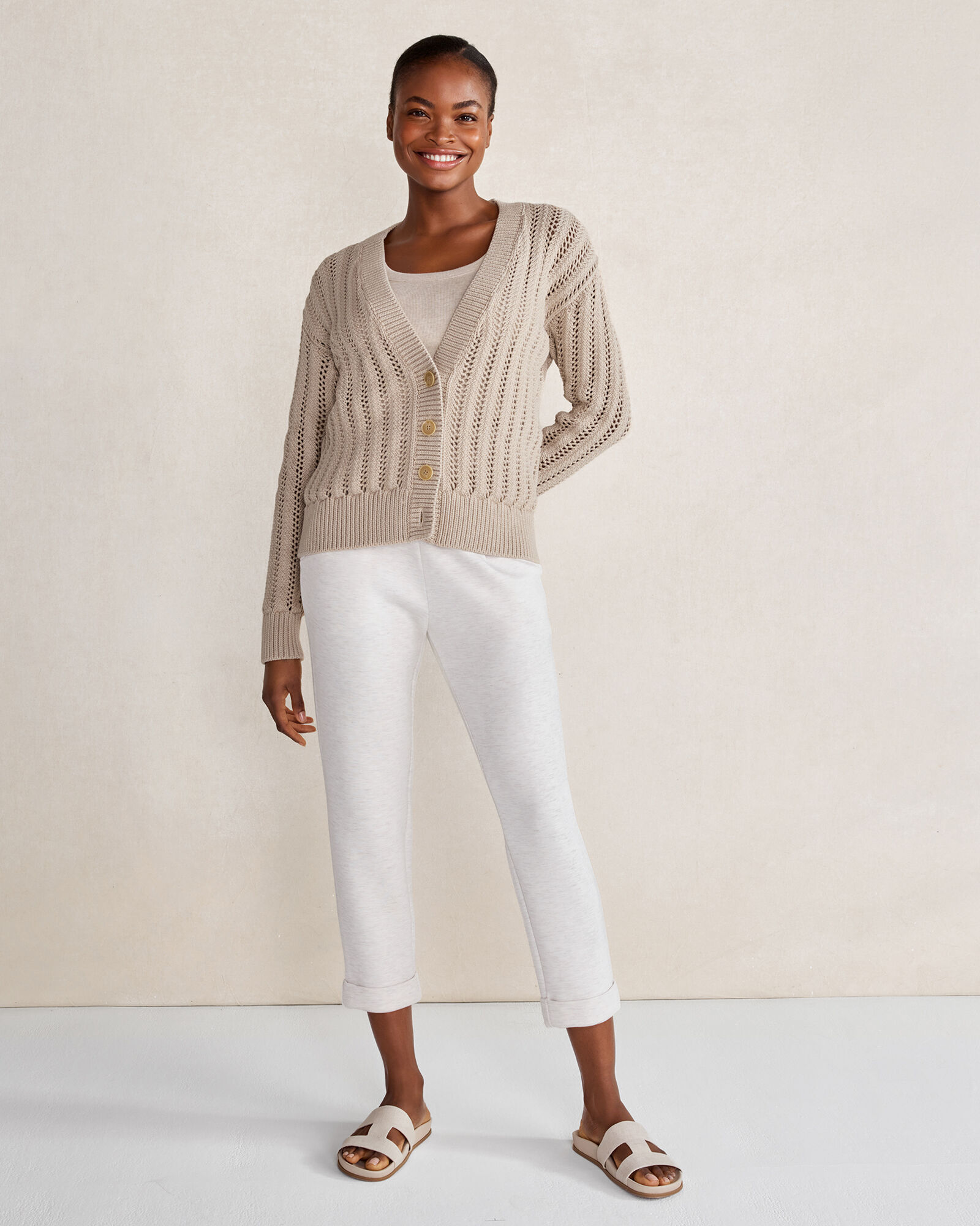  SoftHaven Round-Neck Cardigan