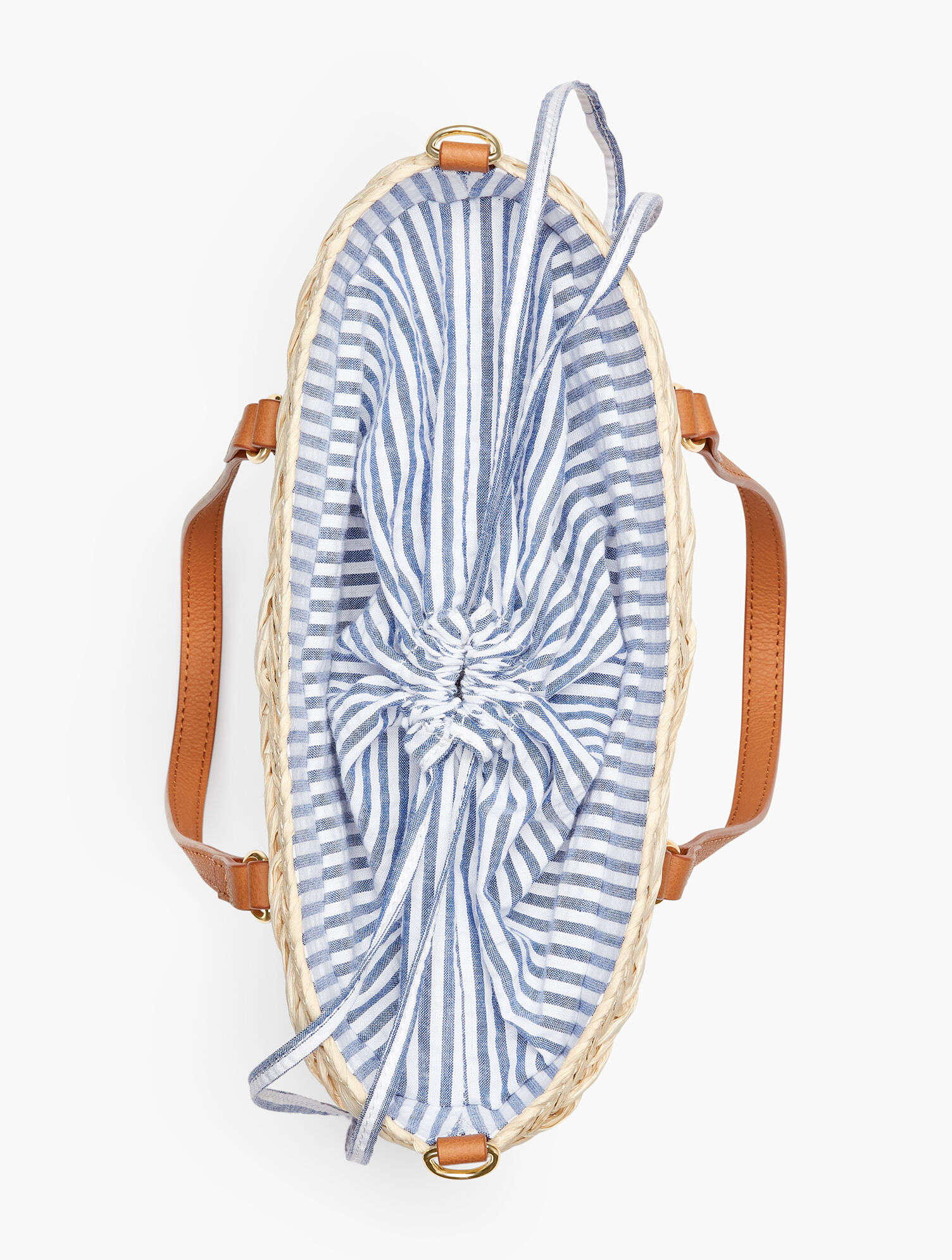 Straw Drawstring Tote