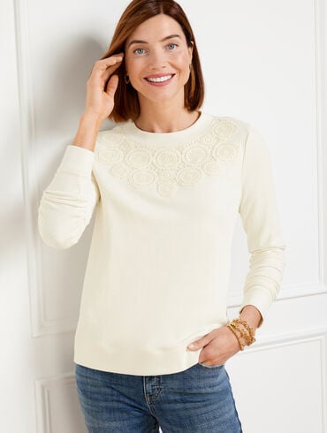 Circle Lace Crewneck Sweatshirt