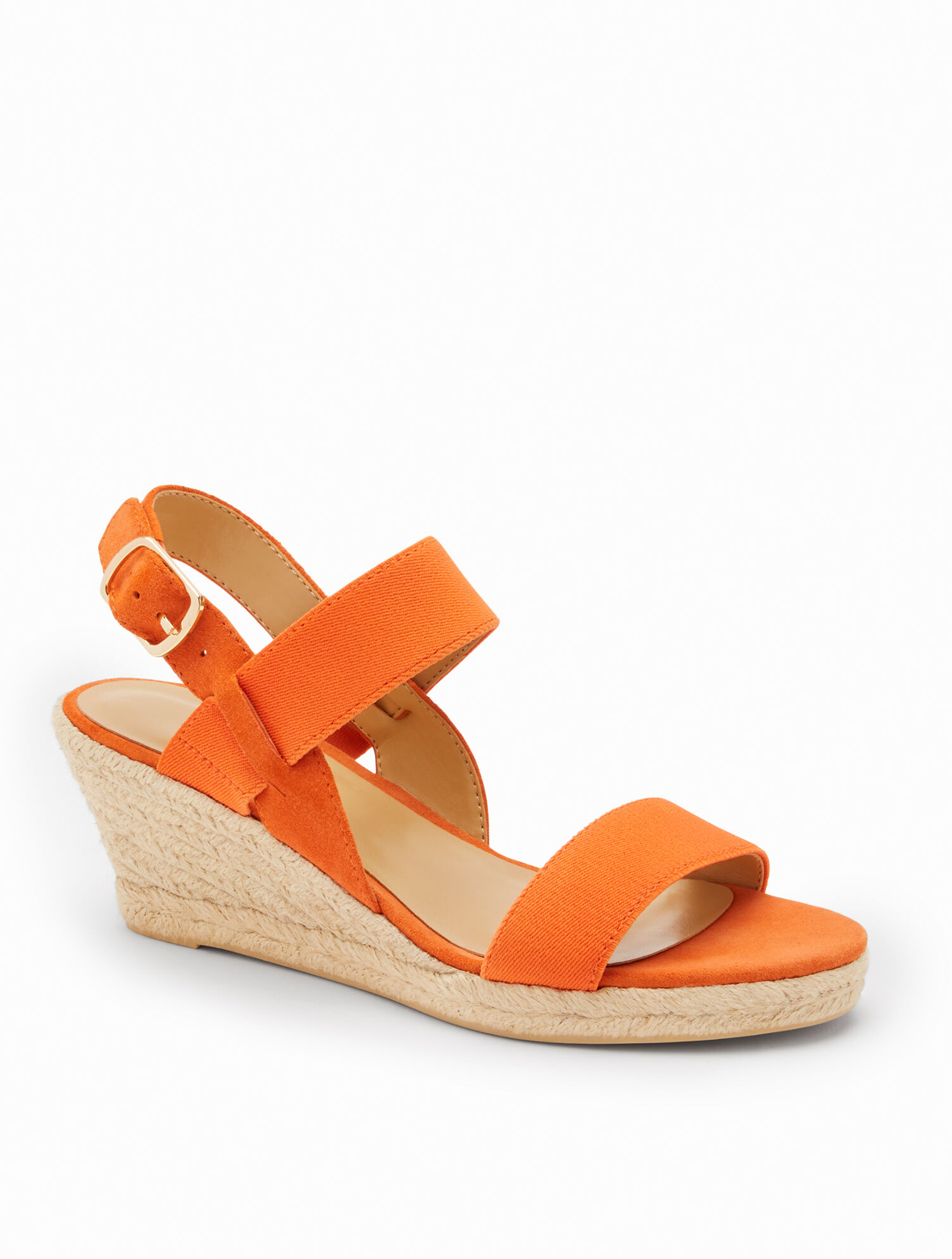 Lyndsay Suede &amp; Elastic Espadrille Wedges
