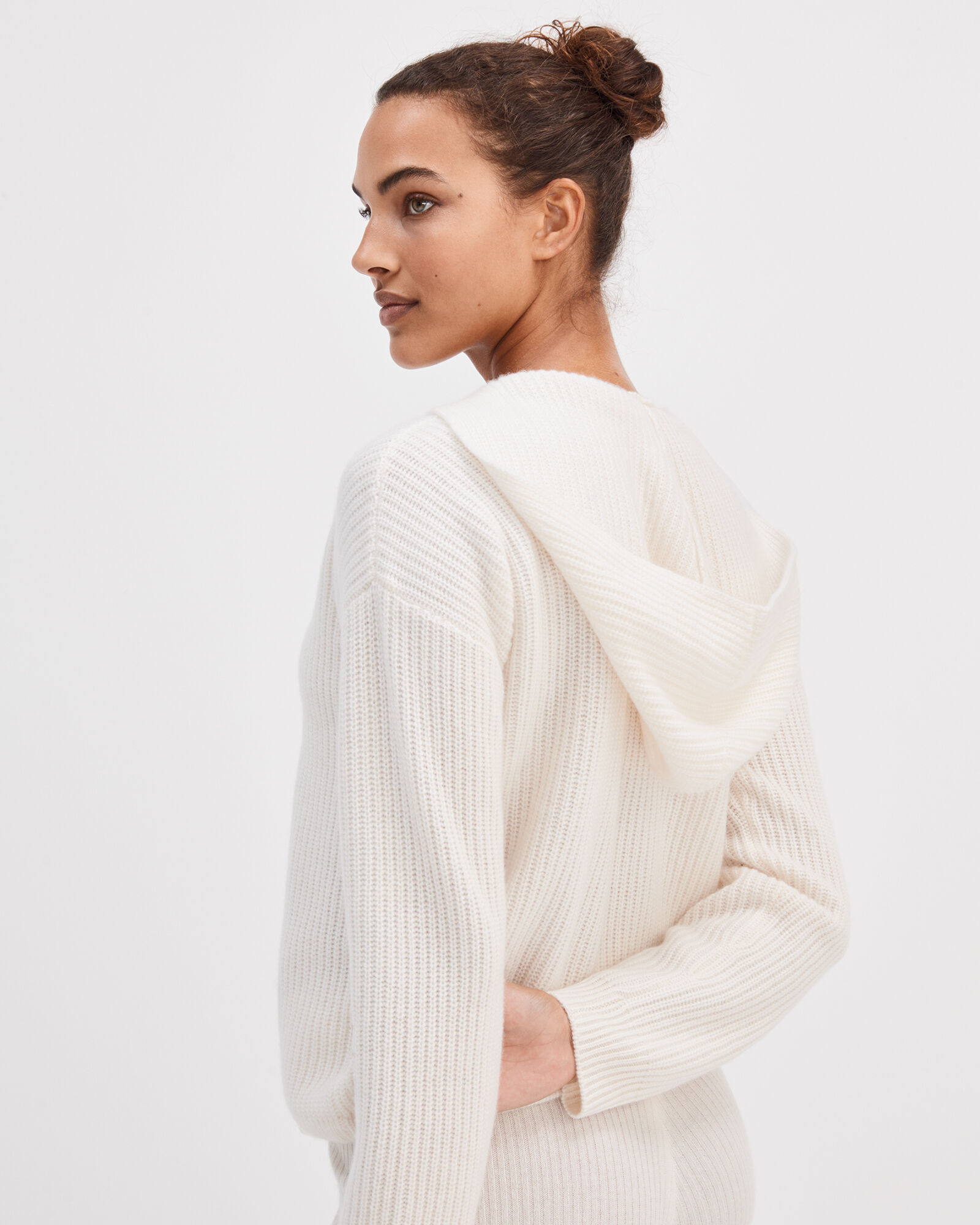 Cashmere Ribbed Hoodie