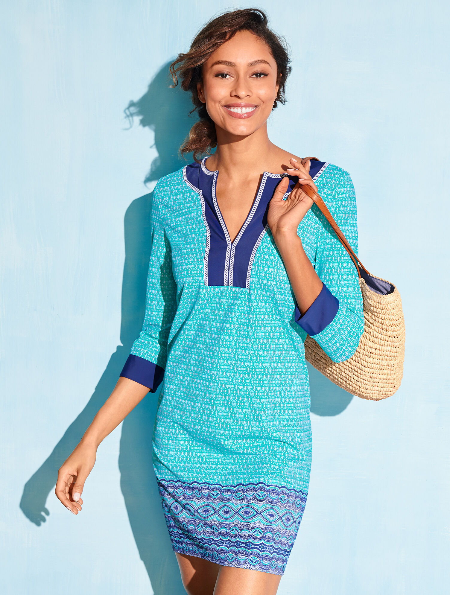 Cabana Life Seychelles Embroidered Beach Dress | Talbots