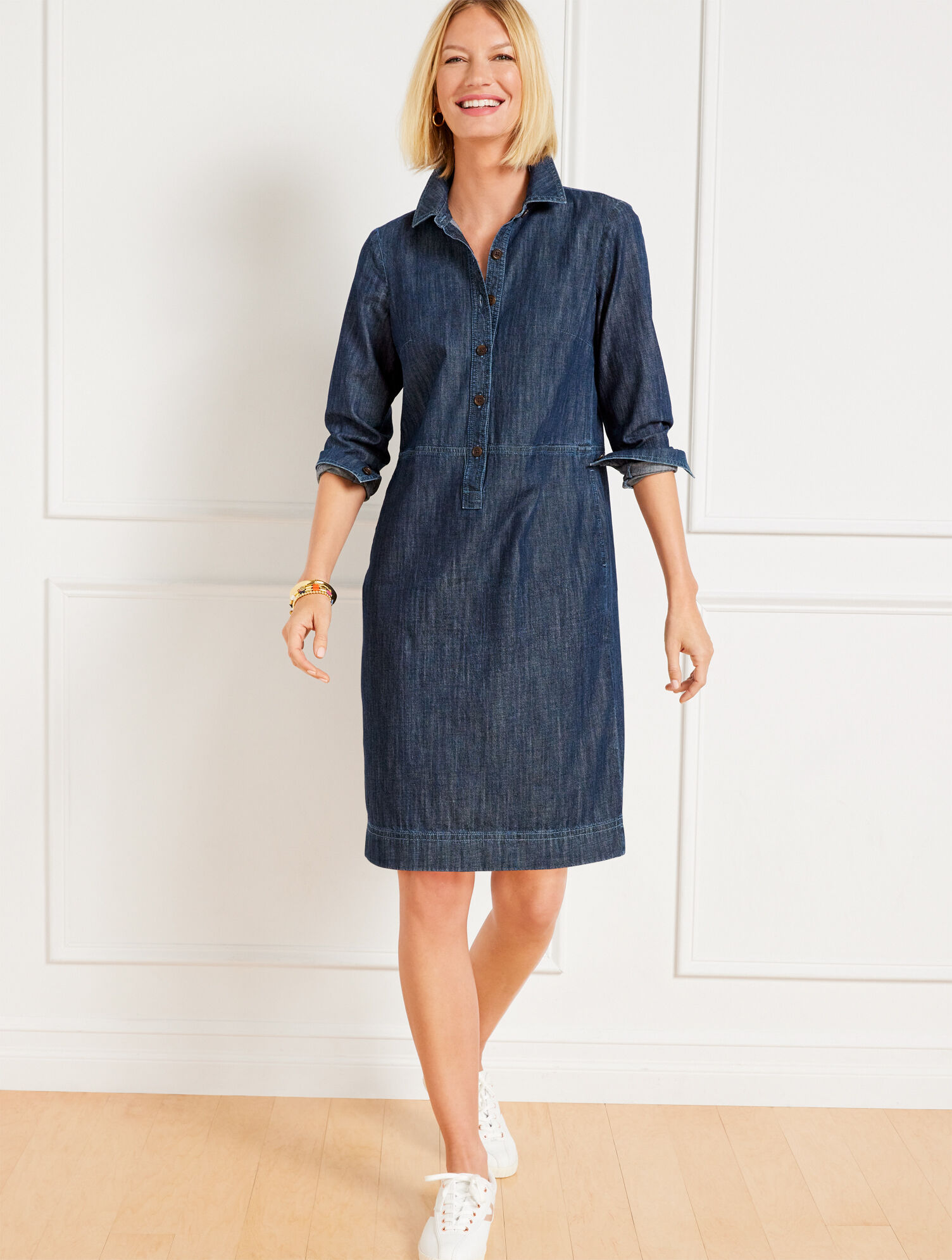 Denim Popover Shirtdress