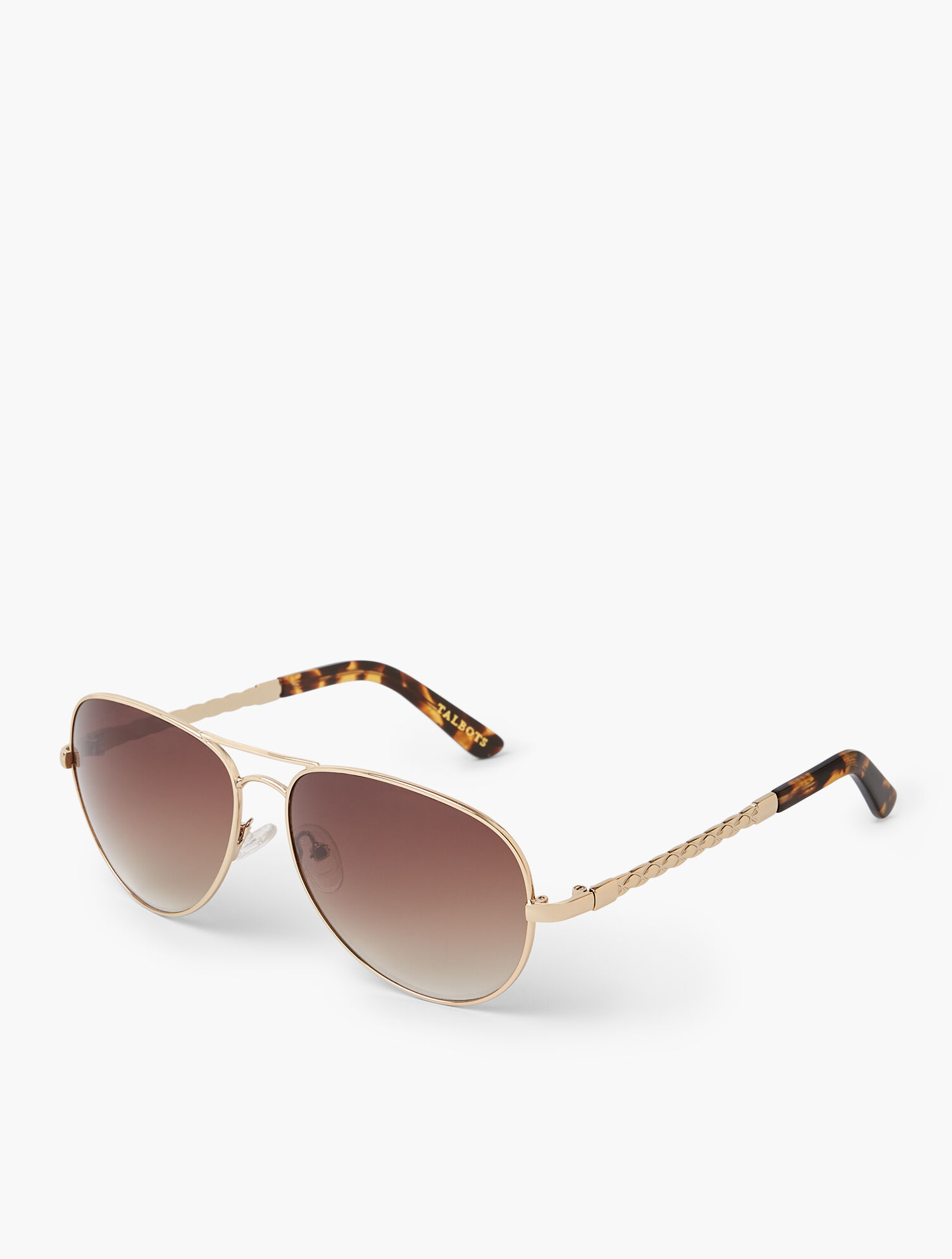 Talbots Denise Aviator Sunglasses in gold frame Denise Aviator Sunglasses | Talbots main image 4