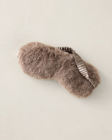 Faux Fur + Silk Eye Mask