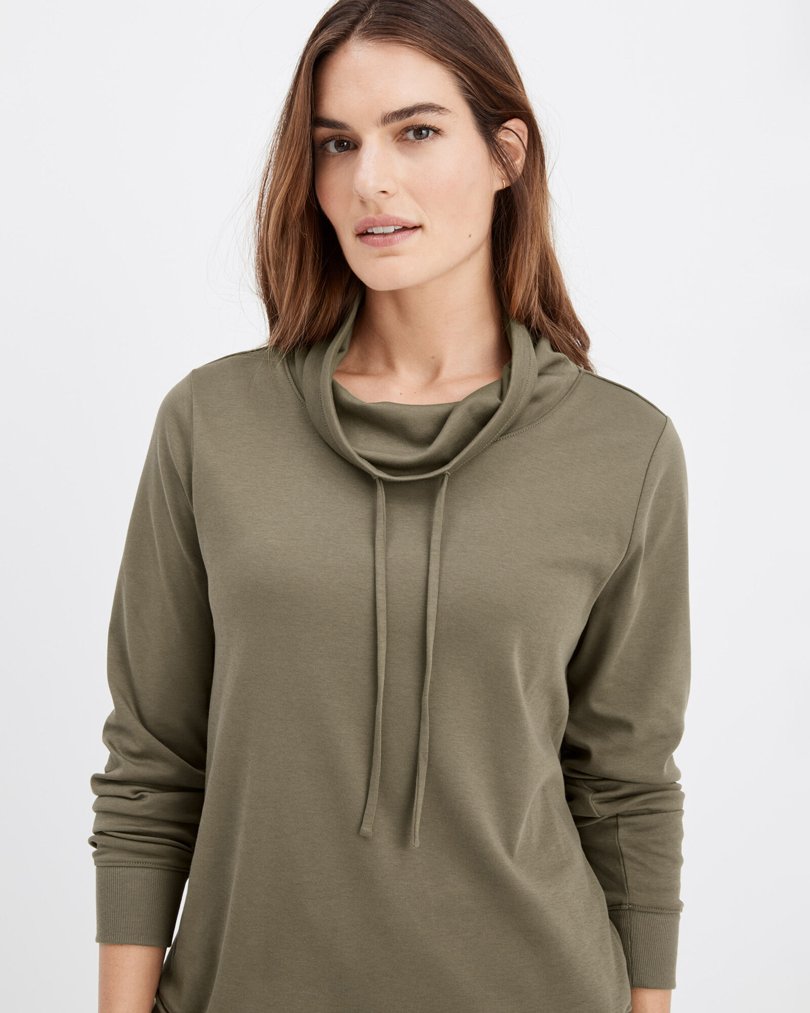 Organic Cotton Interlock Cowlneck Pullover | Haven Well Within