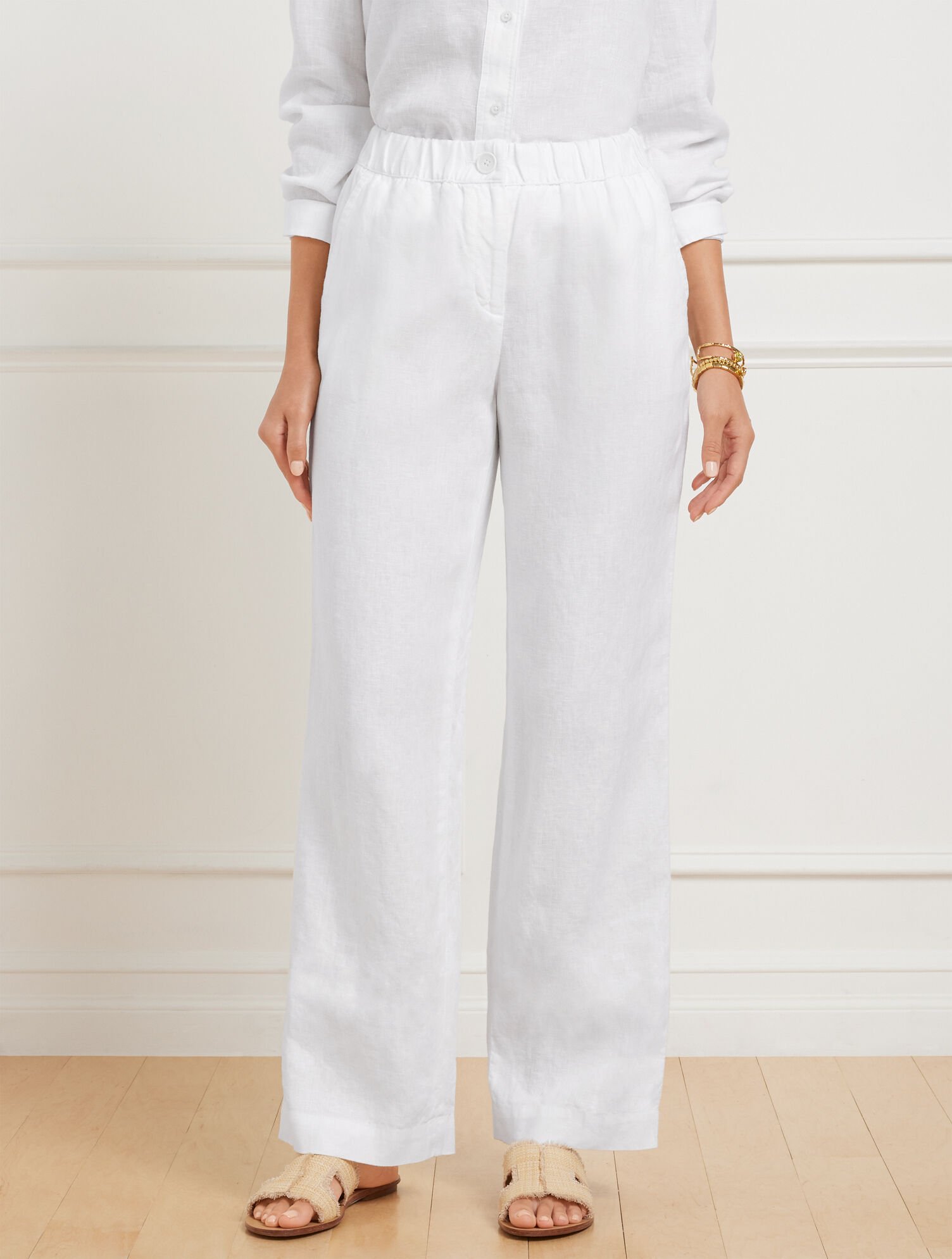 Wide Leg Washed Linen Pants