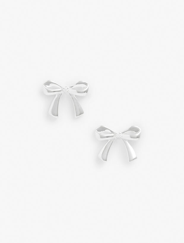 Sterling Silver Bow Stud Earrings