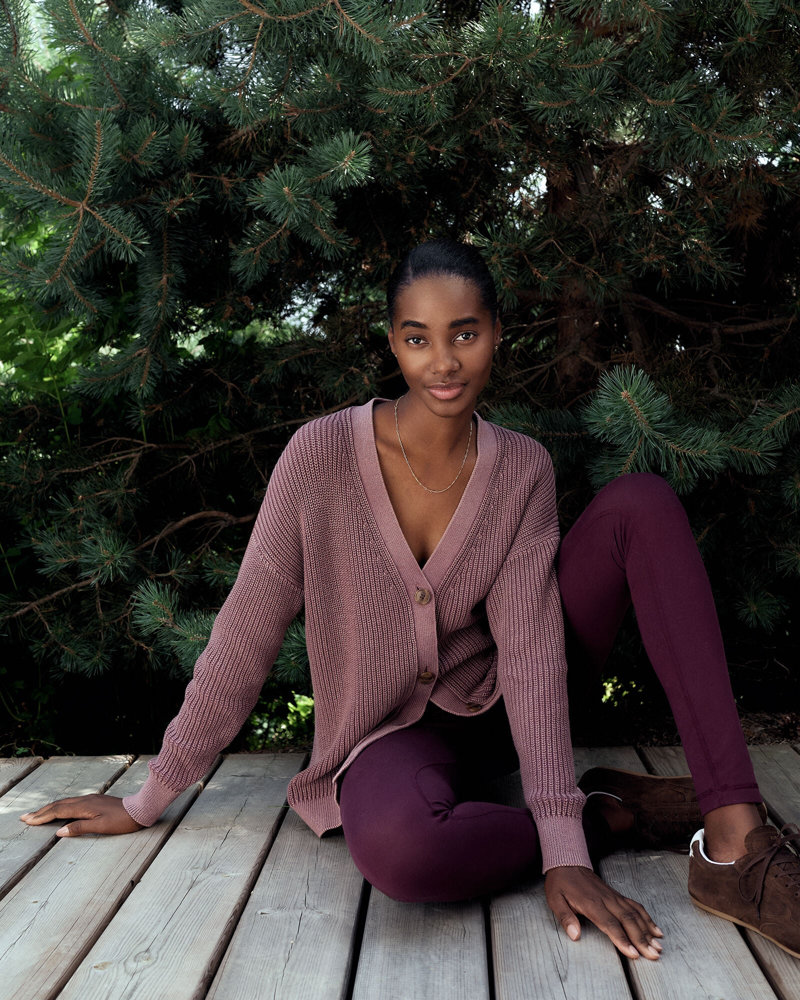 Garment-Dyed Organic Cotton Shaker Stitch Cardigan | Haven Well Within