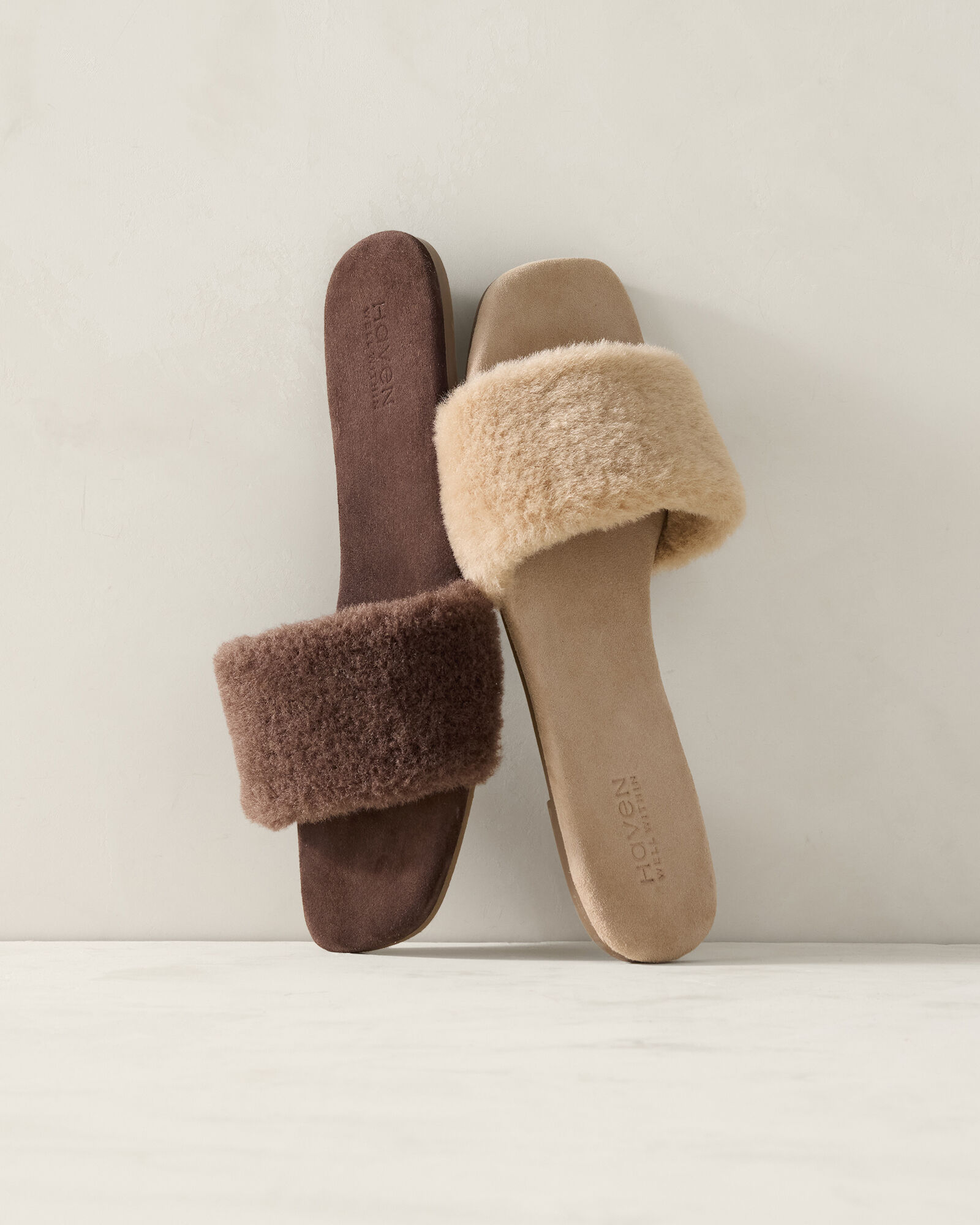 Haven Well Within Women’s Sherpa and Leather Moccasins, Size 10 Sherpa Slippers | Haven Well Within main image 2